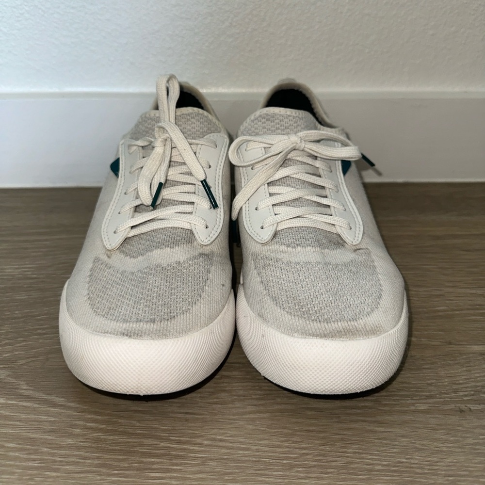 Vessi Women's Sneakers in Off-White with Teal Accents